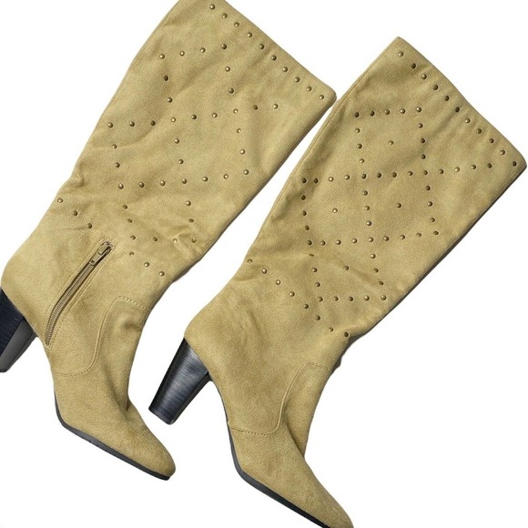 A.N.A A New Approach Tan Tall Faux Suede knee high boots Sz 8M - Picture 1 of 12